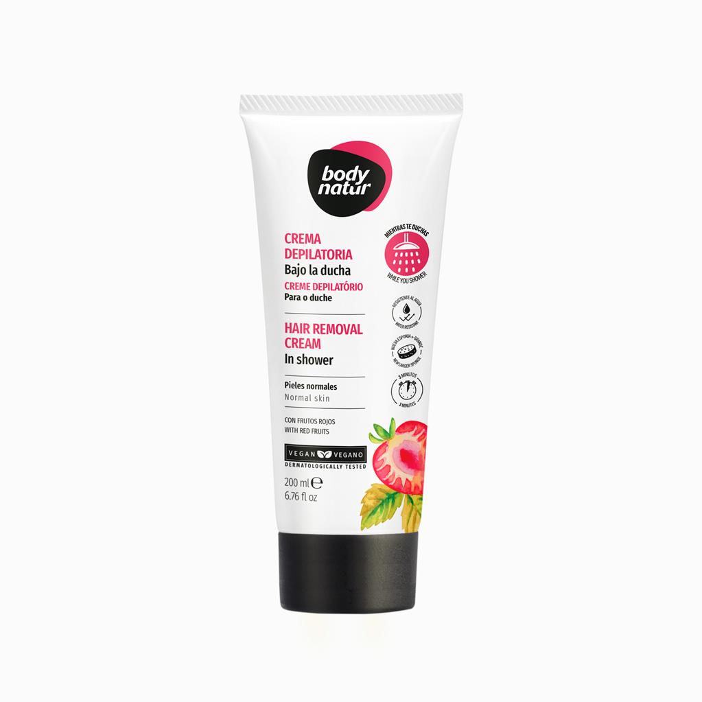 BODY NATUR Depilačný krém do sprchy s červeným ovocím 200 ml