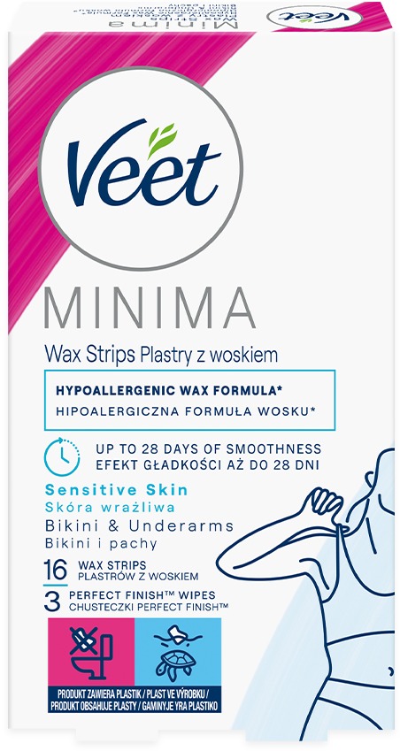 VEET MINIMA Hypoalergénne voskové pásky Bikiny a Podpazušie 16 ks