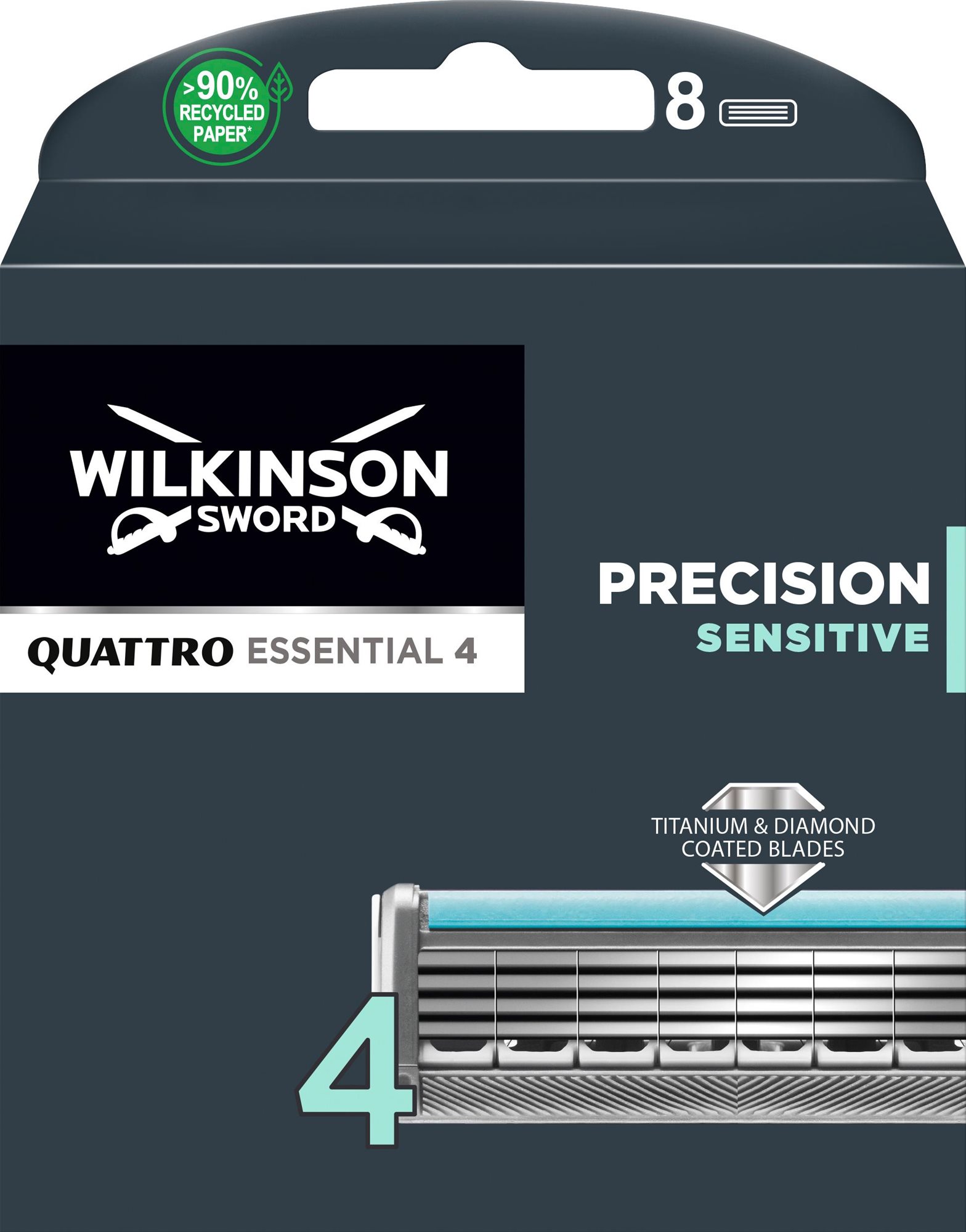 WILKINSON Quattro Essential Precision Sensitive náhradné hlavice 8 ks