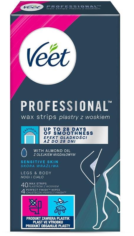 VEET Professional Studené voskové pásky na citlivú pokožku 40 ks