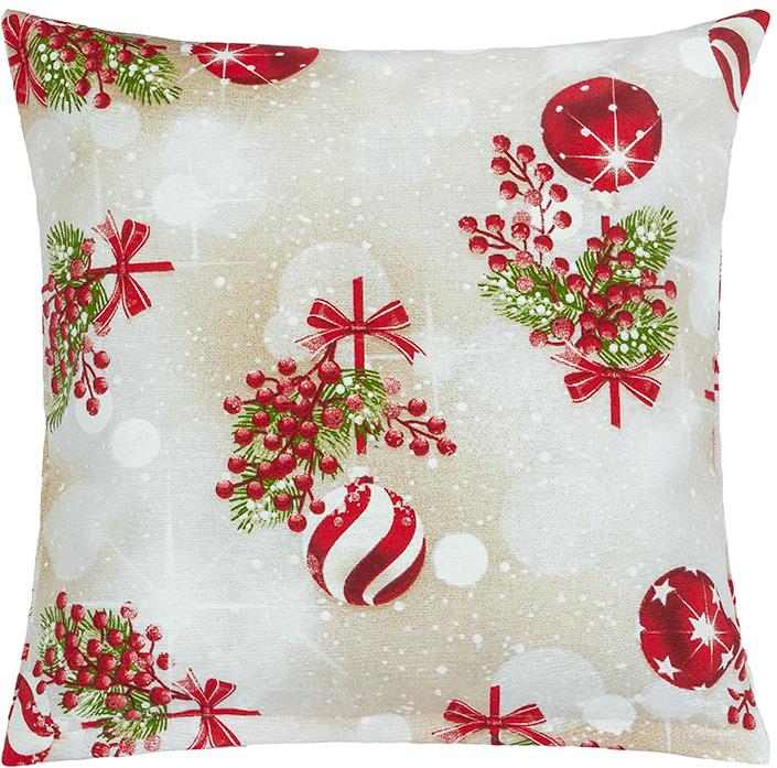 BELLATEX Obliečka VIANOCE 45 × 45 cm 55/123 vianočné gule a cezmína