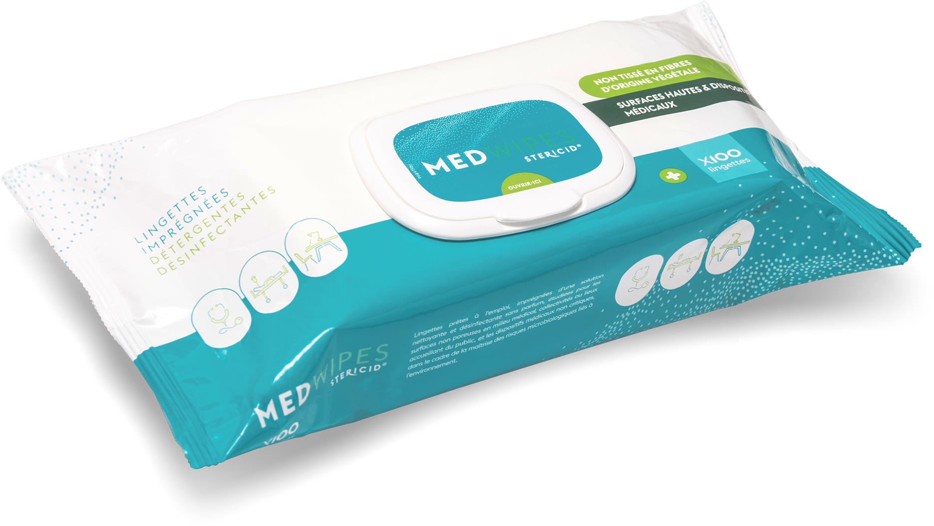 Medwipes dezinfekčné vlhčené obrúsky bez alkoholu 100 ks