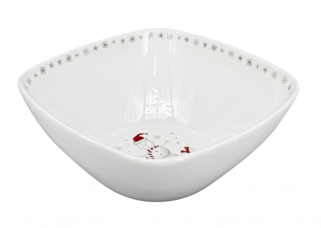 by inspire by inspire Mísa Quadro Koleda (21 × 9 cm), biela s vianočným dekorom