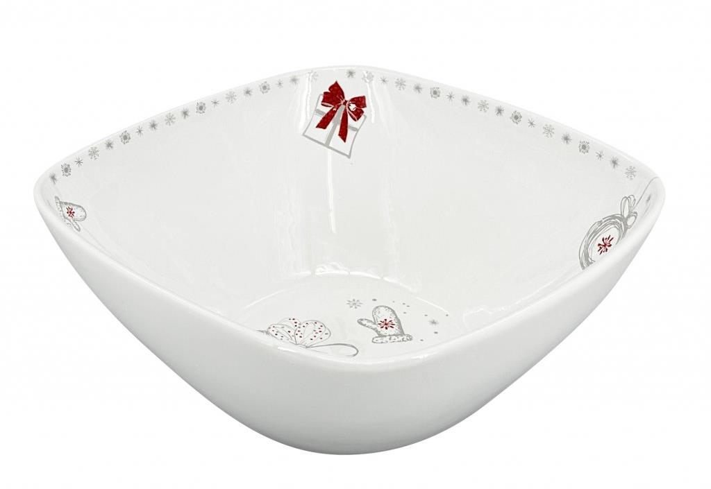 by inspire by inspire Mísa Quadro Koleda (26 × 11 cm), biela s vianočným dekorom