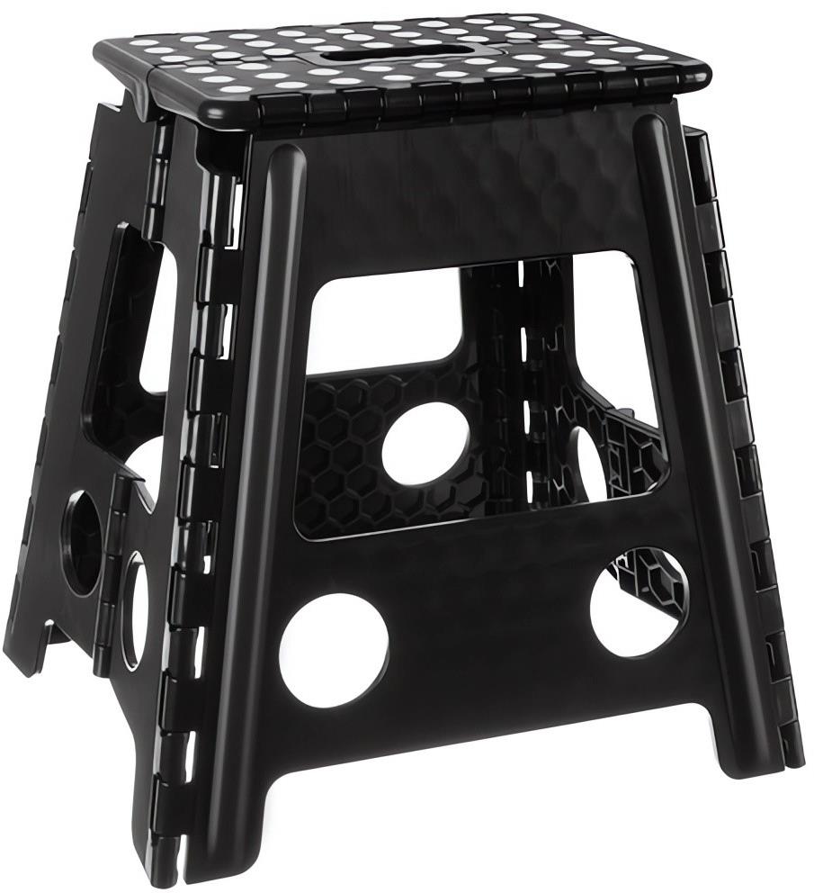 Malatec 18595 Protišmyková skladacia stolička, čierna