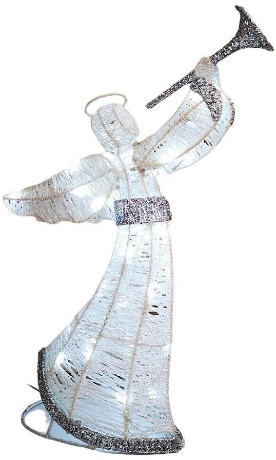 DECOLED Svetelný anjel 50 cm, ľadovo biely na batérie