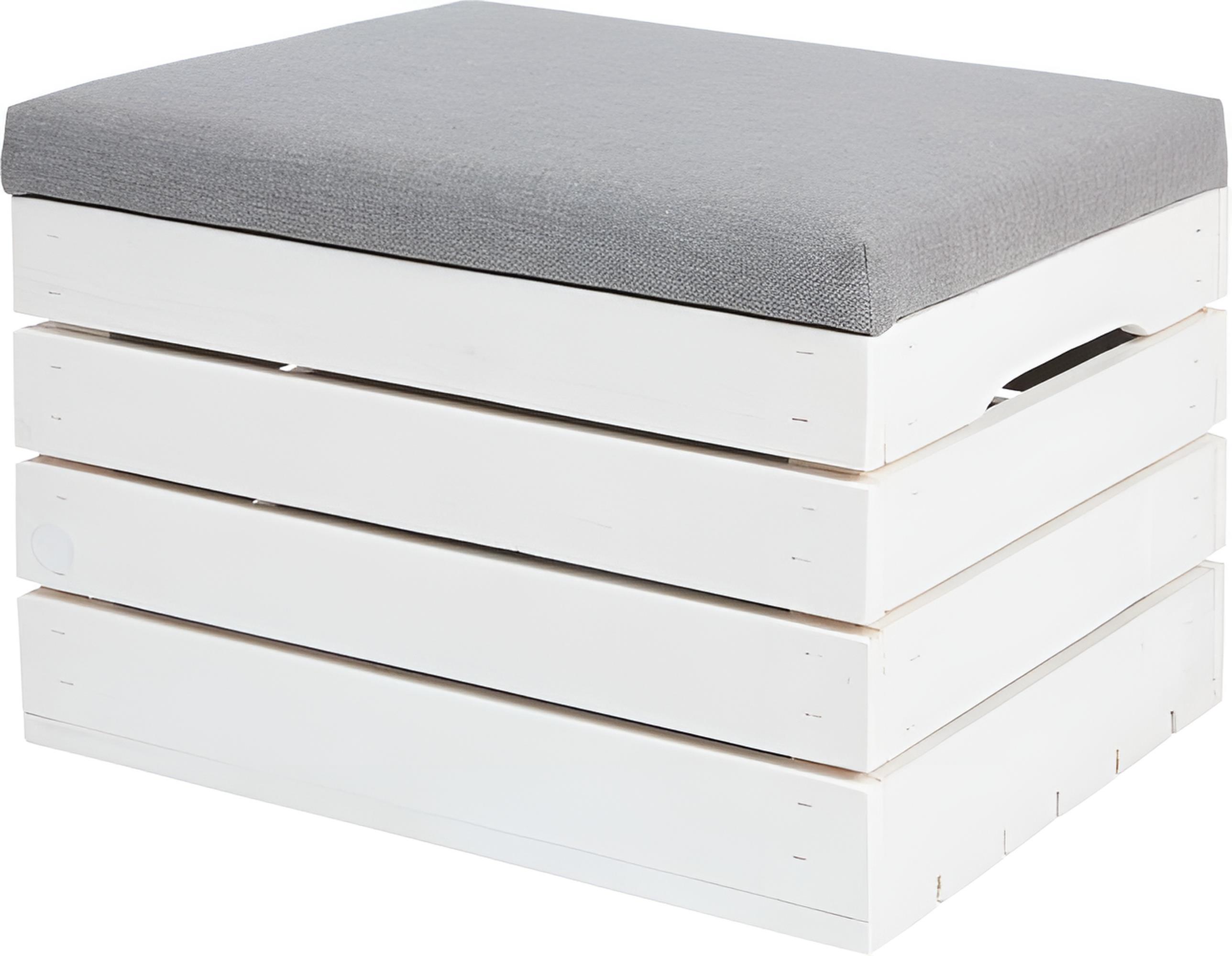 ISO 3636 Taburetka s čalúneným vekom 40 × 50 × 35 cm sivo-biela