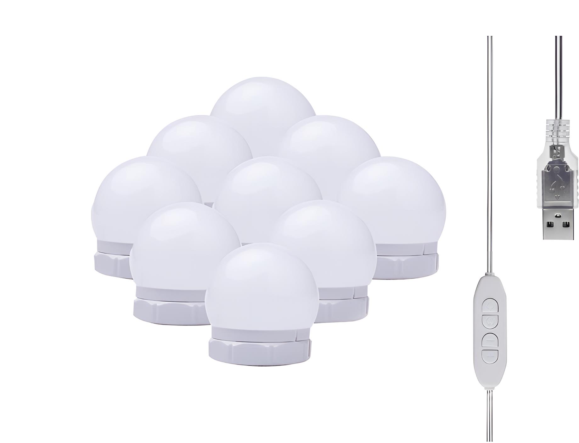 Izoxis 18910 LED svetlá na zrkadlo k toaletnému stolíku 10 ks