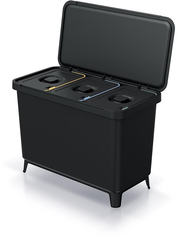 Prosperplast Systema 3 × 10 l čierny