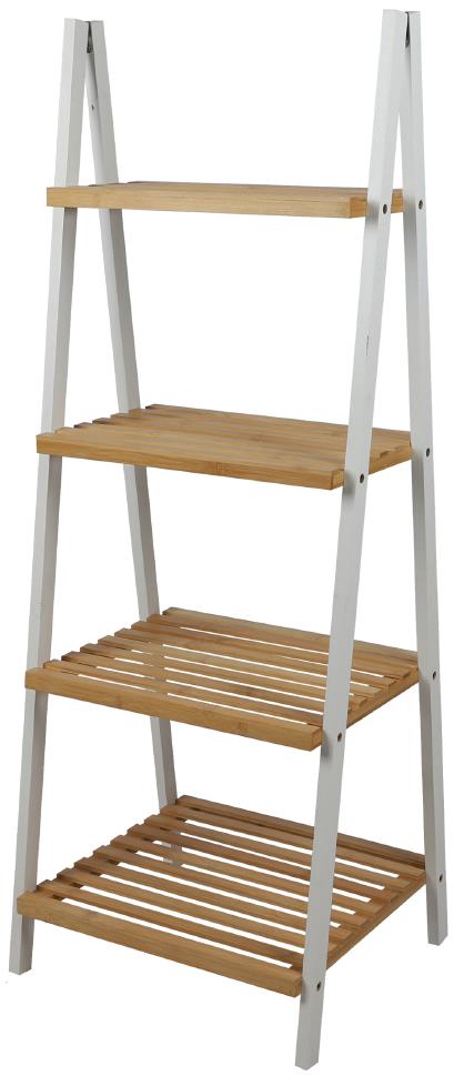 DOCHTMANN Regál policový 4 poschodia, tvar A, 40 × 30 × 109 cm, biely