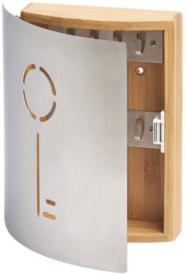 ZELLER Skrinka na kľúče bambus, kov 21,5 × 5,5 × 24,5 cm