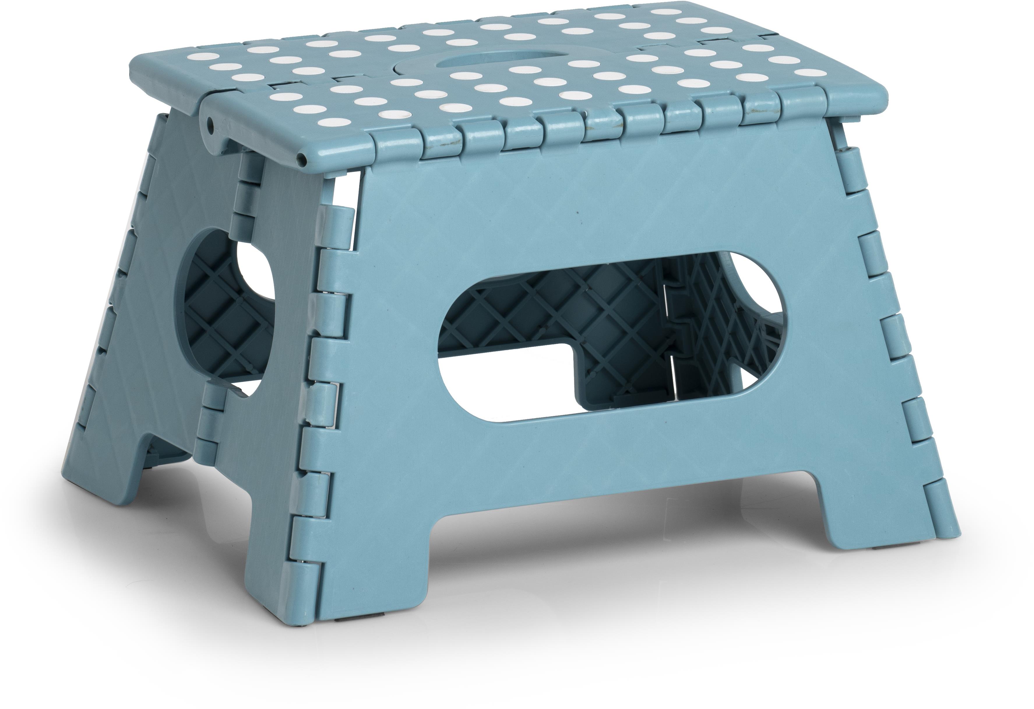 Zeller Skladacia stolička, malá, modrá, 35 × 28 × 22 cm, nosnosť 150 kg