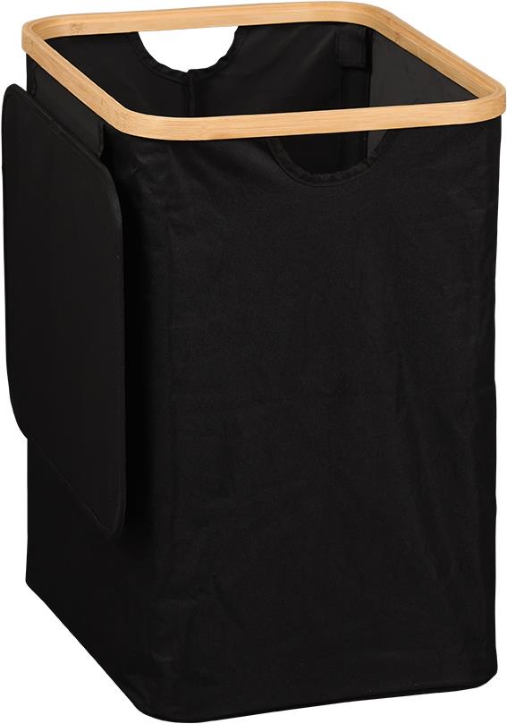 KESPER Kôš na bielizeň čierny, bambus, polyester 41 × 50 × 33 cm