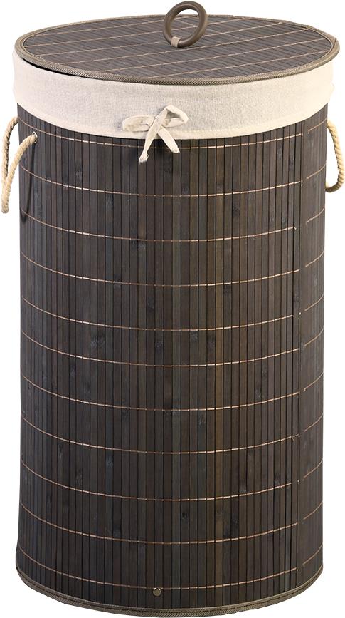 KESPER Kôš na bielizeň okrúhly, čierny bambus, 35 × 60 cm