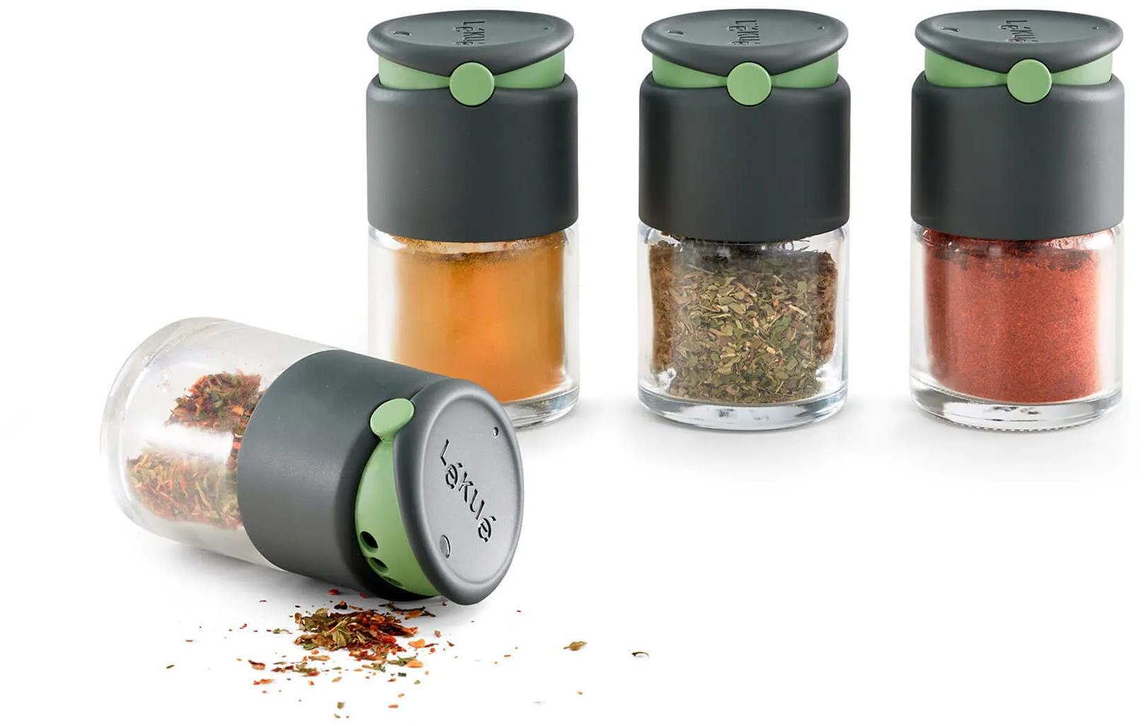Lékué Spice Shakers Sada 4 sklenených koreničiek