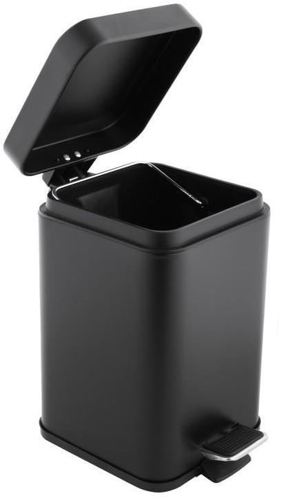 DuraHome Kôš na odpadky, 3 litre, štvorec, veko soft close, PIURA 51513, čierny