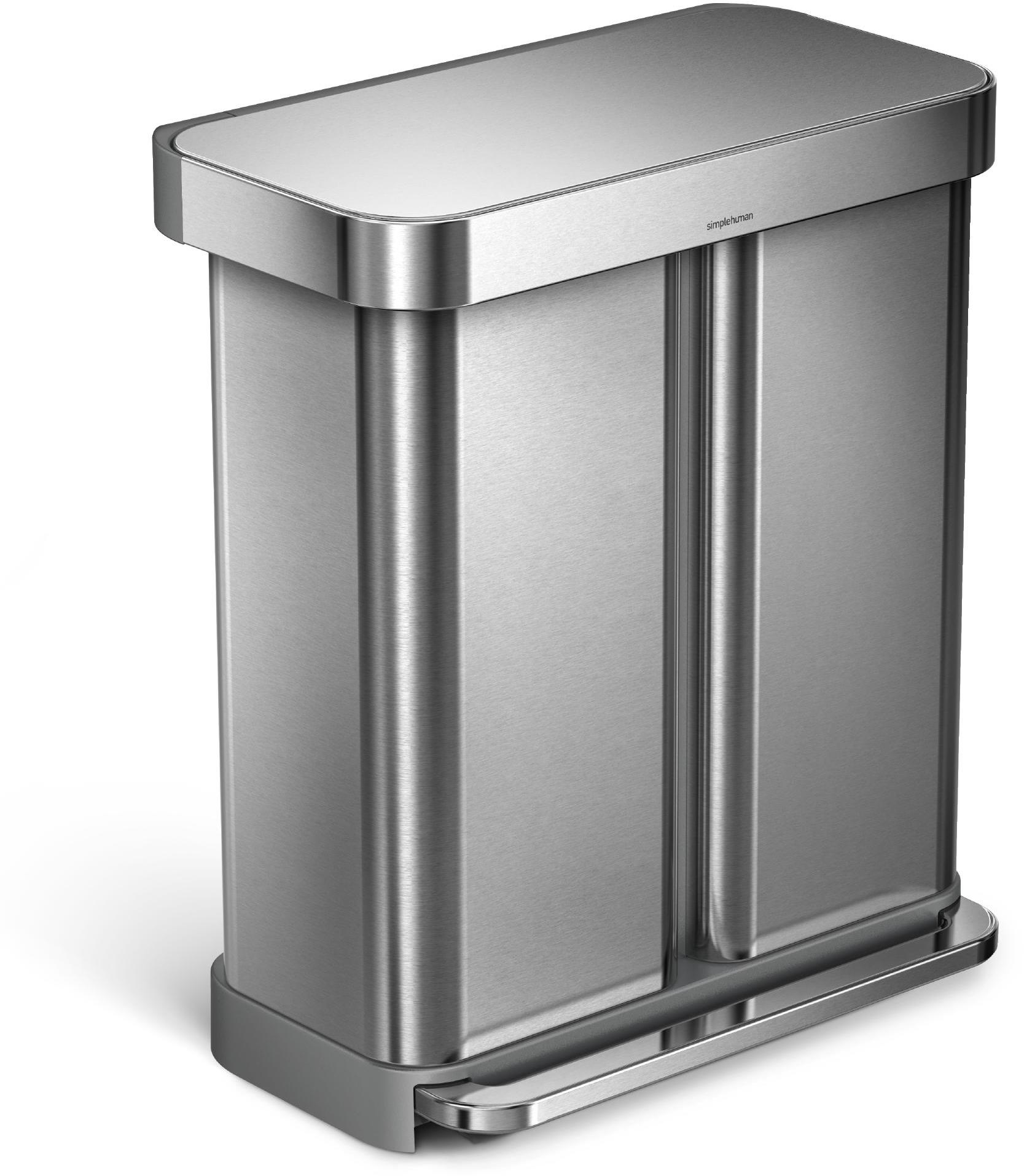 Simplehuman Pedálový odpadkový kôš na triedený odpad, 58 l (34/24), kartáčovaná oceľ, FPP