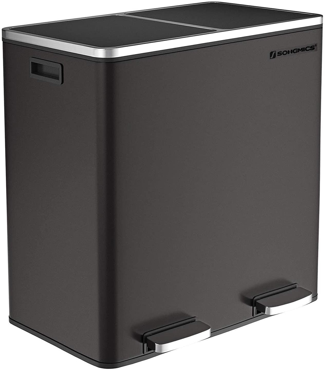 Houseland Odpadkový kôš Rubax 2× 30 l, čierny