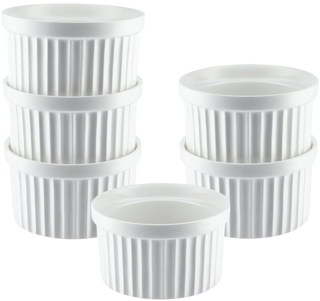 Ruhhy 25705 Zapekacia keramická miska 6 ks, biela