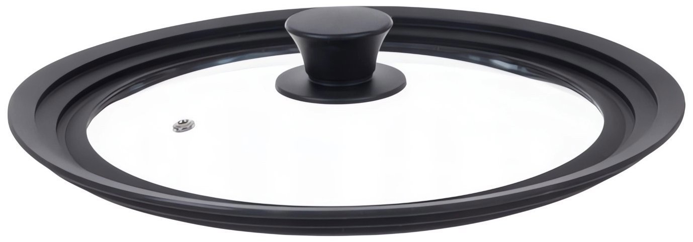 Ruhhy 25560 Univerzálna sklenená pokrievka so silikónovým lemom 3 v 1, 24/26/28 cm