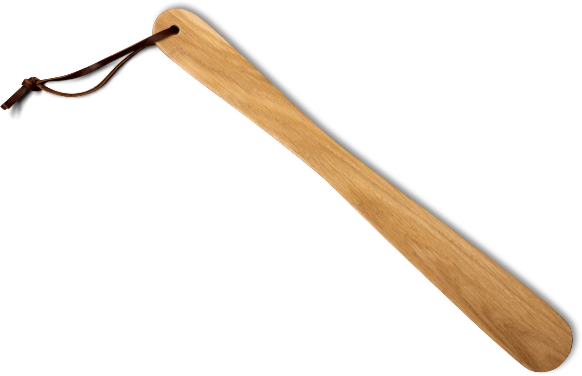 MAWA Drevená lyžica na topánky s koženou šnúrkou, 40 cm, prírodný buk