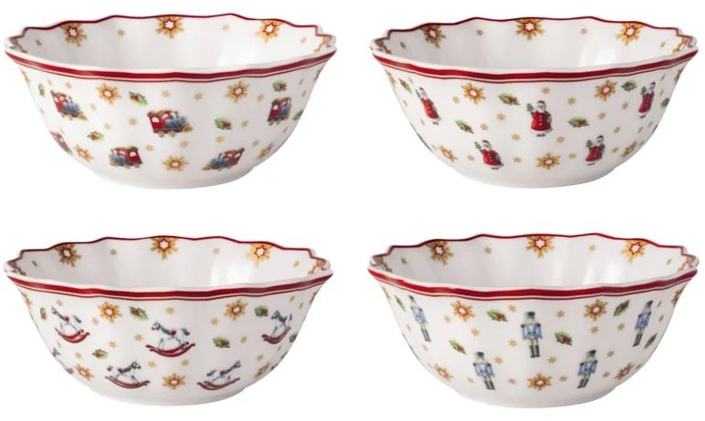 VILLEROY & BOCH Sada vánočních mís TOY'S DELIGHT Anniversary 4ks