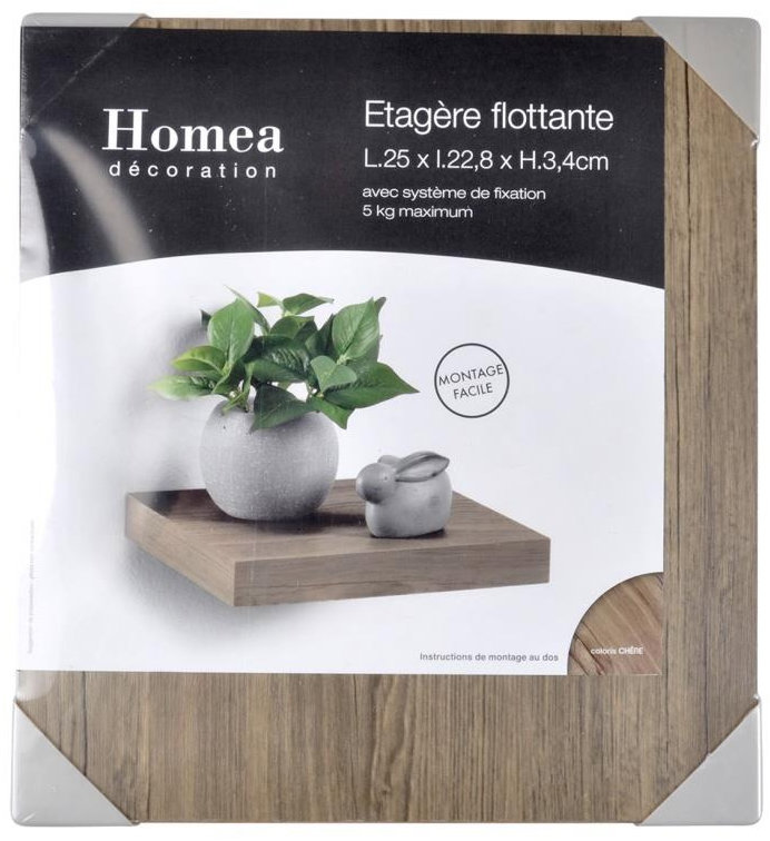 Homea Nástenná polica CHENE, MDF, 25 cm