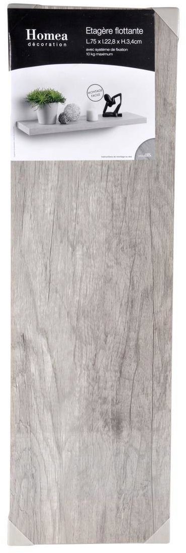 Homea Nástenná polica OAK, MDF, 75 × 22,8 cm