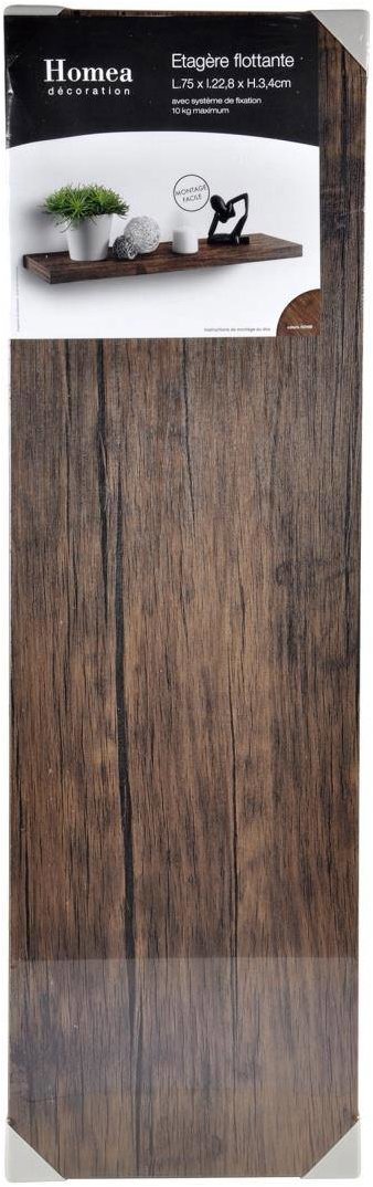 Homea Nástenná polica OAK, MDF, 75 × 22,8 cm, hnedá