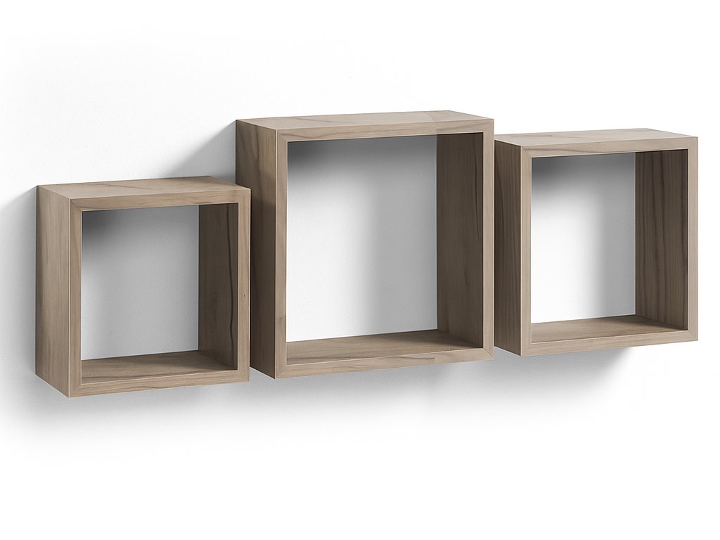 Homea Nástenné police OAK, MDF, 3 ks