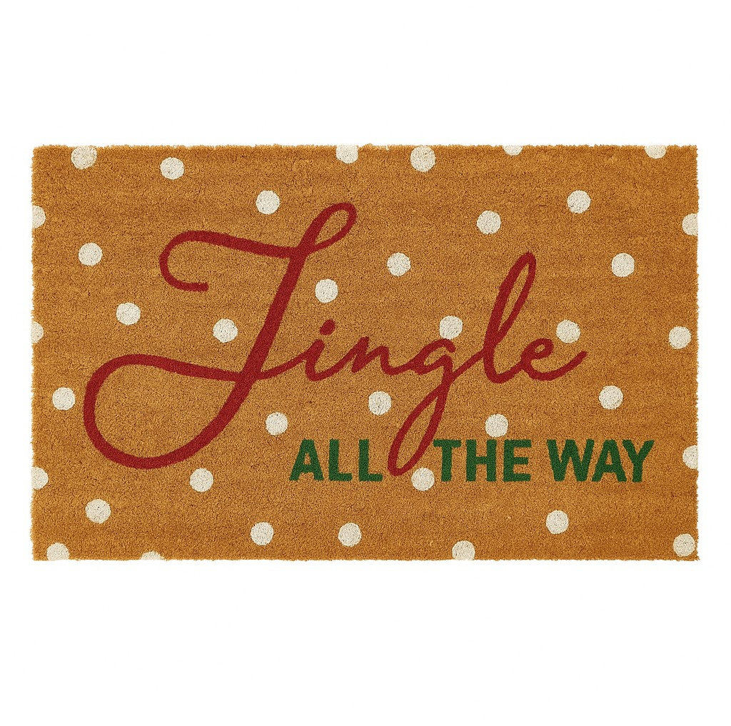 Home Styling Collection Vánoční rohožka z kokosového vlákna Jingle All The Way 59 × 39 cm