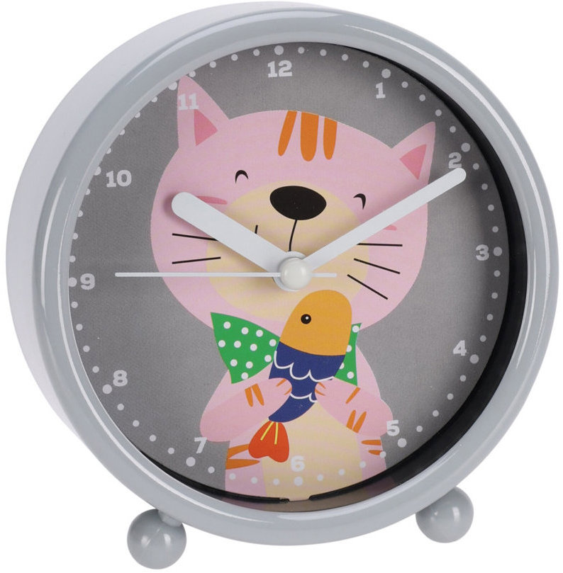 Home Styling Collection Hodiny do detskej izby, priemer 10 cm, mačka