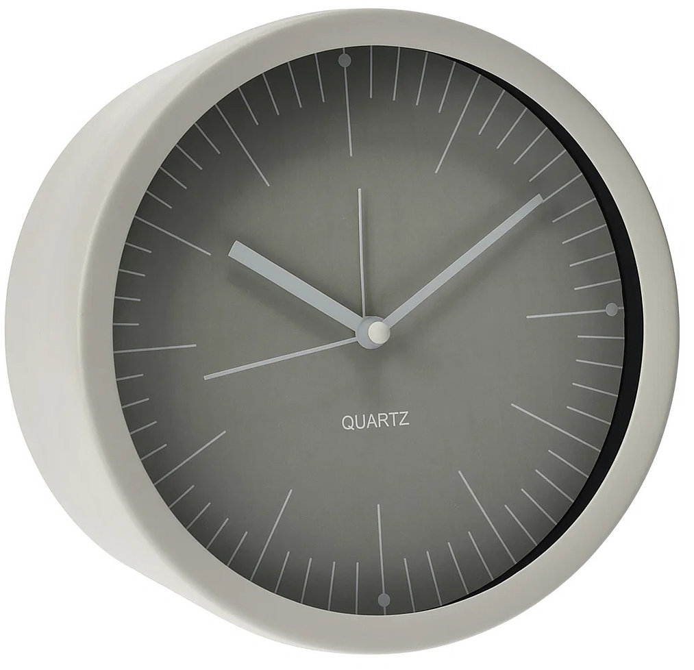 Home Styling Collection Stolní hodiny GIST, šedý, minimalistický ciferník, průměr 15 cm