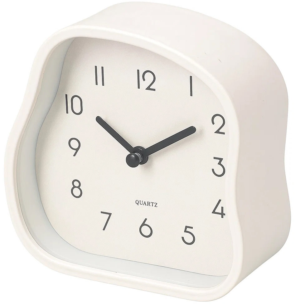 Home Styling Collection Stolní hodiny AMORPH organického tvaru s proskleným čelem, růžový, 12 cm