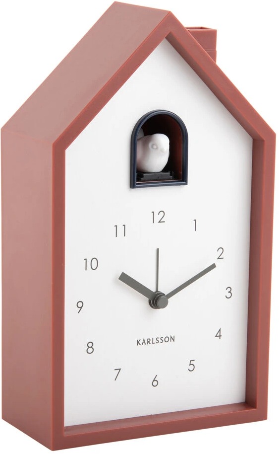 Karlsson Kukučkové hodiny Cuckoo, 12 × 20 × 6 cm, červená farba
