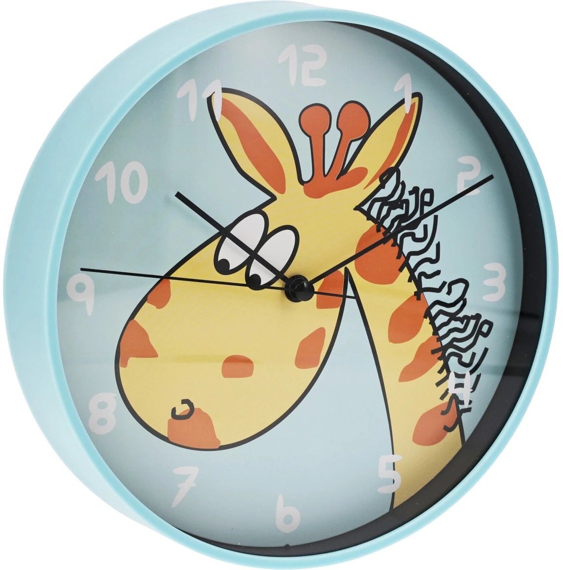 Home Styling Collection Nástěnné hodiny do dětského pokoje, průměr 20 cm, modré, žirafa