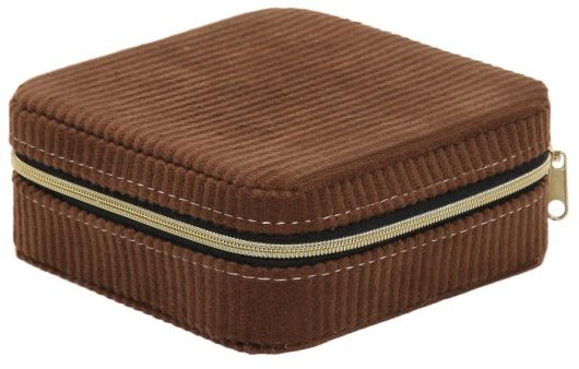 Home Styling Collection Šperkovnice, manšestr 12 × 12 × 5 cm, hnědá