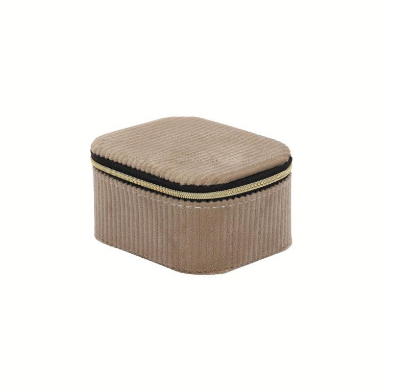 Home Styling Collection Šperkovnice, manšestr 11,5 × 9,5 × 6 cm, béžová
