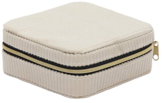 Home Styling Collection Šperkovnice, manšestr 12 × 12 × 5 cm, šedá