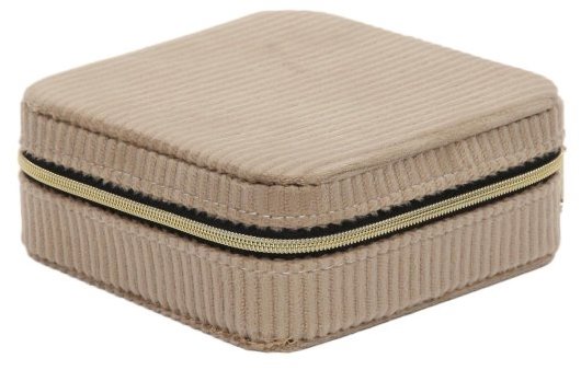 Home Styling Collection Šperkovnice, manšestr 12 × 12 × 5 cm, béžová