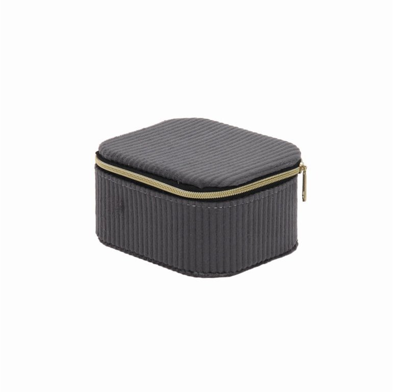 Home Styling Collection Šperkovnice, manšestr 11,5 × 9,5 × 6 cm, černá
