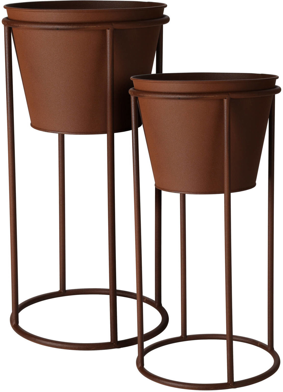 Home Styling Collection Kvetináče na nohách, s efektom hrdze, 2 ks