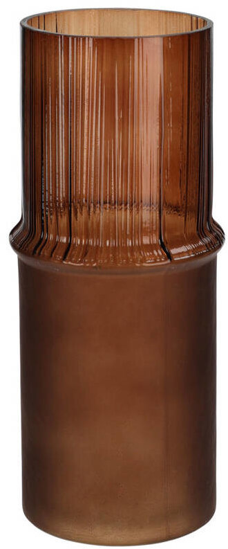 Home Styling Collection Skleněná váza MATTE, průměr 10,8 × 25 cm, hnědá