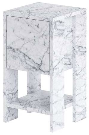 Houseland Nočný stolík Ema mramor Carrara