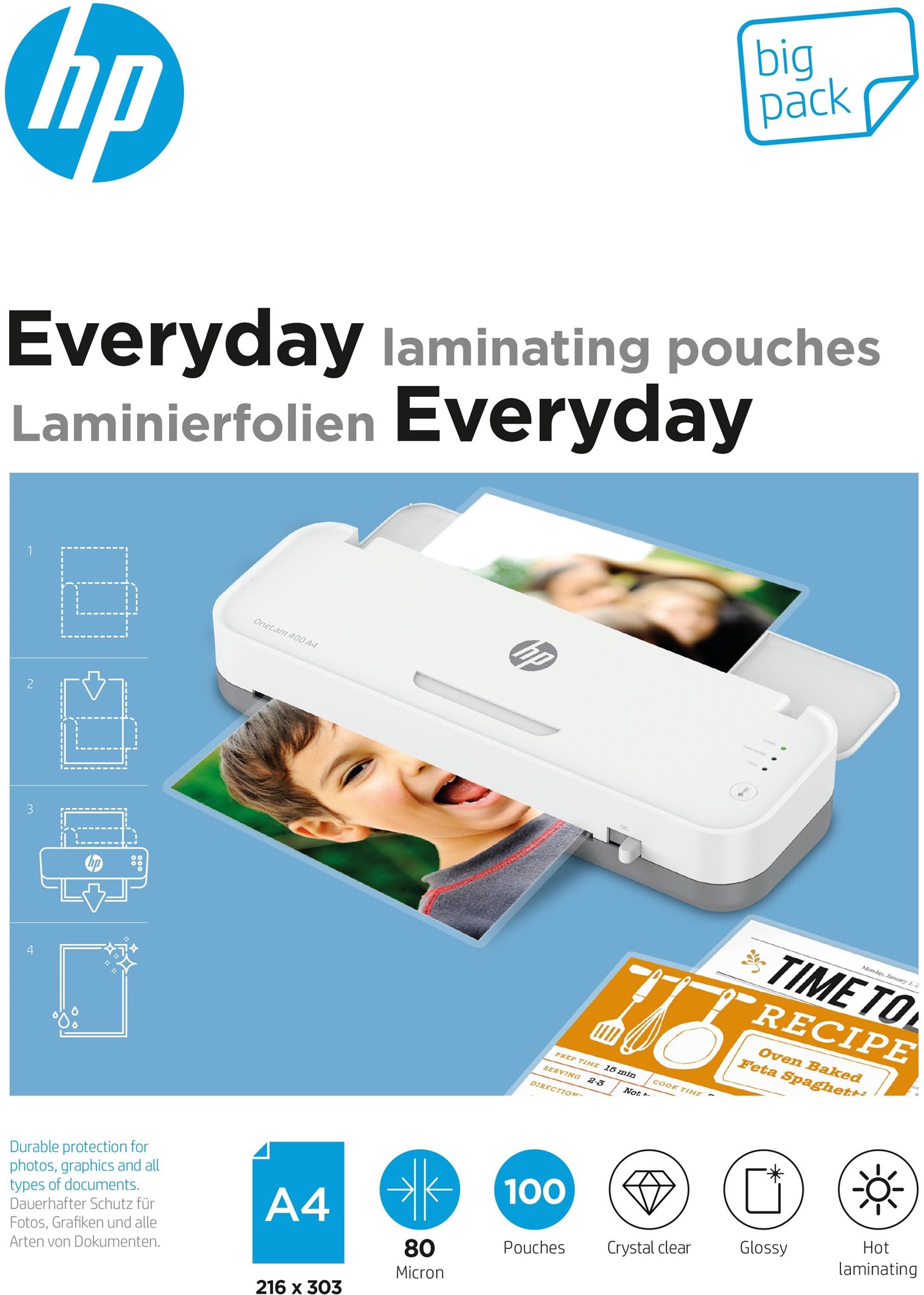 HP Everyday A4 80 Micron Big Pack, 100 ks