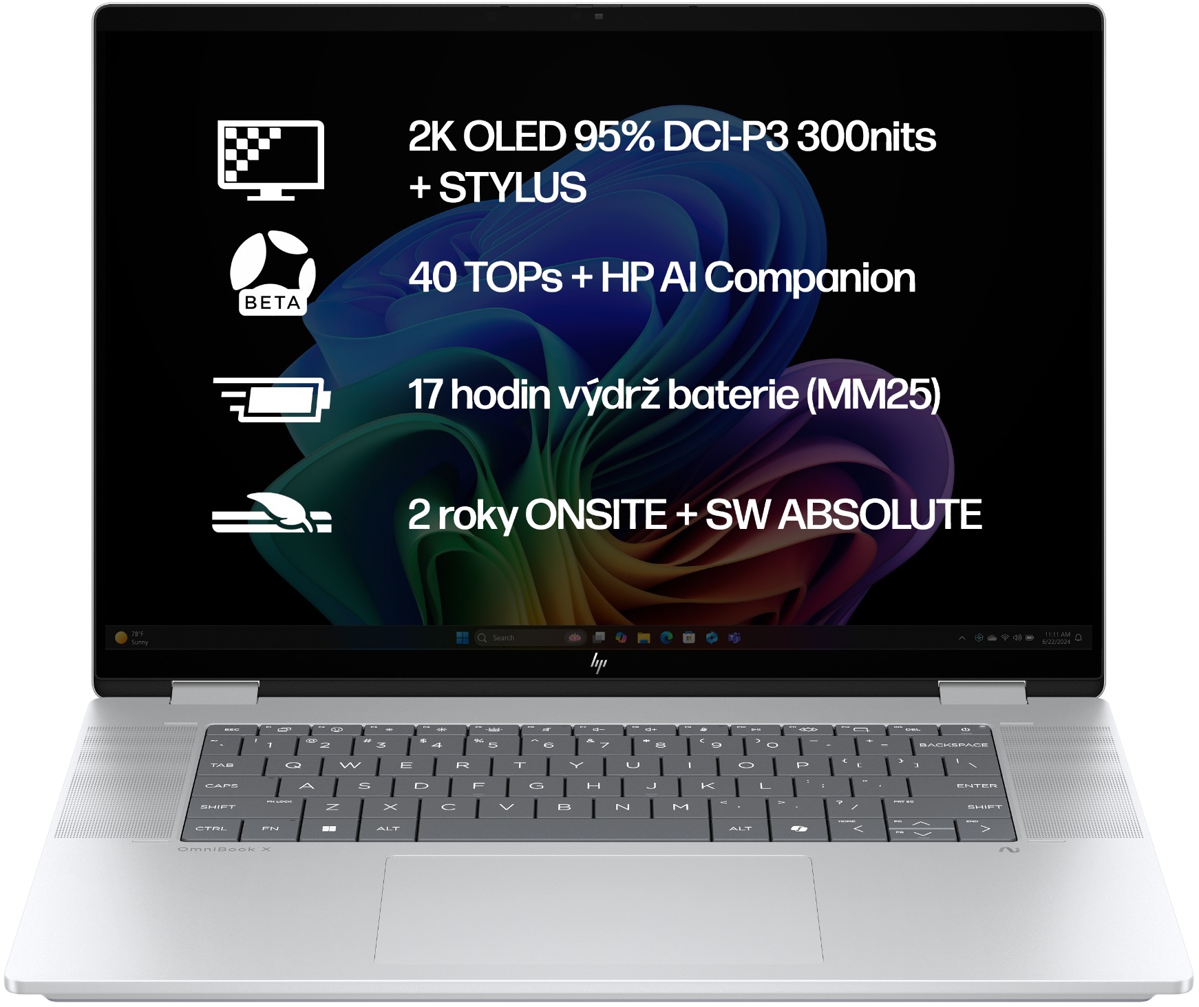 HP OmniBook X Flip AI 16-as0000nc Glacier Silver