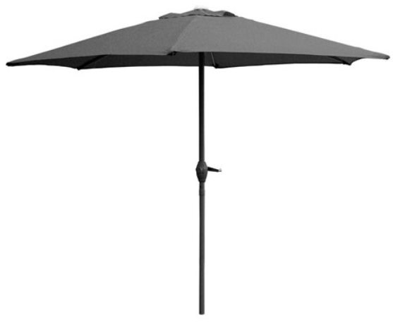 Happy Green Slnečník s kľučkou 230 cm ANTHRACITE - čierna tyč