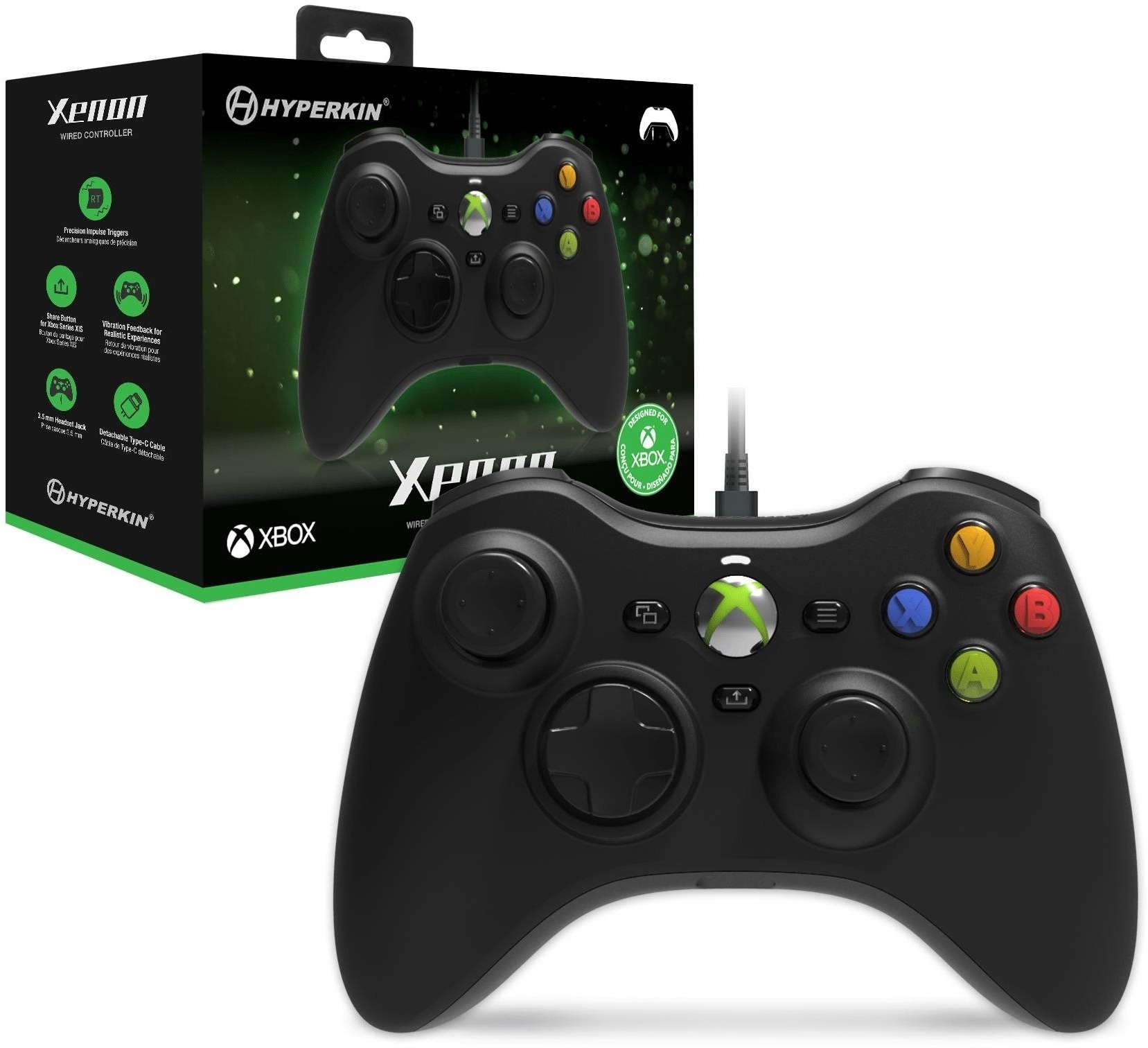 Hyperkin Xenon Wired Controller (Black) Officially Licensed by Xbox