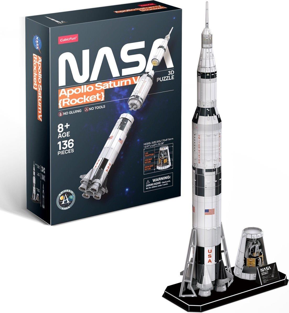 CUBICFUN 3D puzzle NASA: Raketa Apollo Saturn 136 dielikov