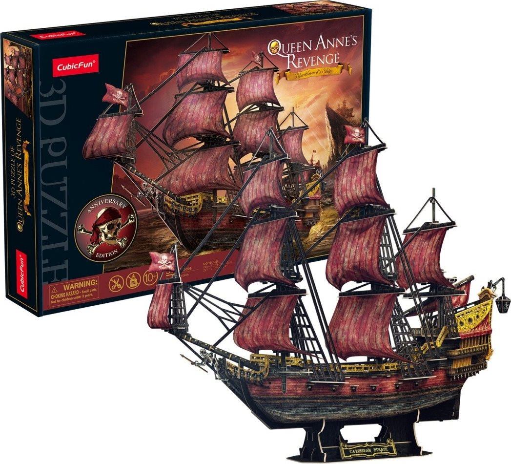 CUBICFUN 3D puzzle Plachetnica Queen Anne's Revenge 391 dielikov